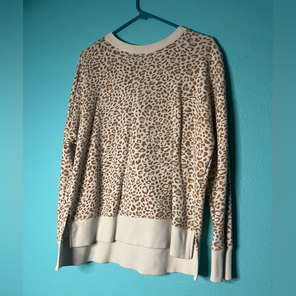 Leopard Print Cream & Tan Pullover Sweater